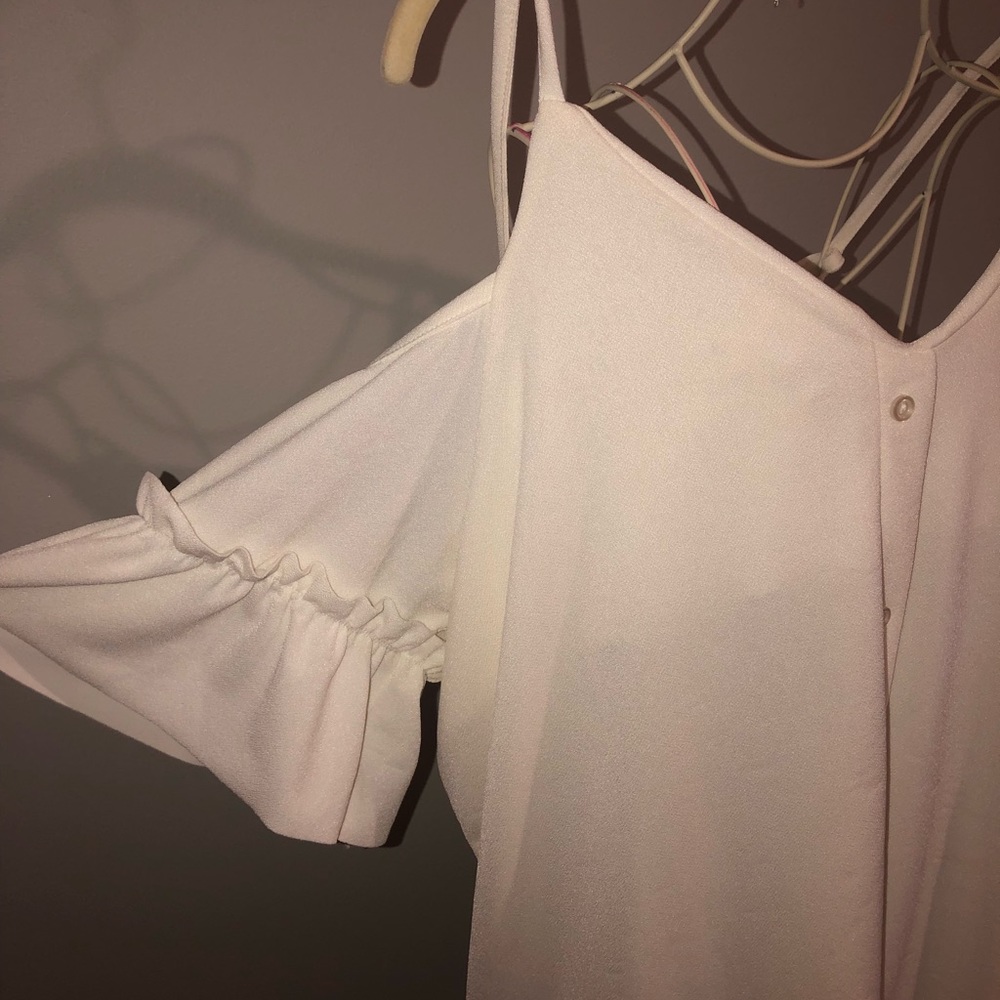 Worn Once! Cold Shoulder Plus Button Blouse - Picture 2 of 3